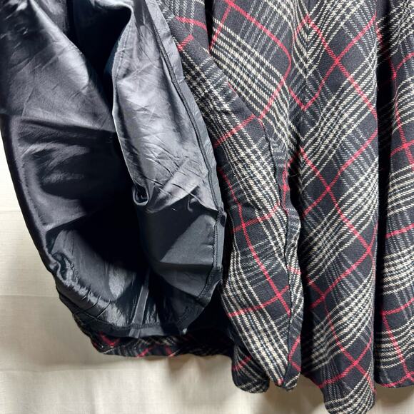 MONO B Plaid Skirt Womens L Wool Blend Classic Preppy Minimalist Winter Fall - Picture 8 of 11